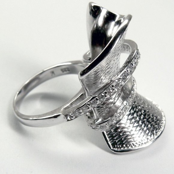 Unique Sterling silver swirl Ring sz 6 - Picture 11 of 12